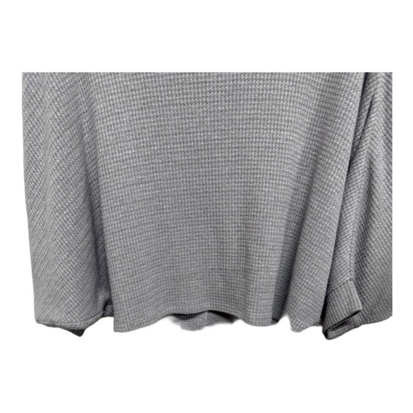 Anthropologie THML Waffle Knit Solid Gray Batwing Cropped Sweater Size Medium - Picture 3 of 6